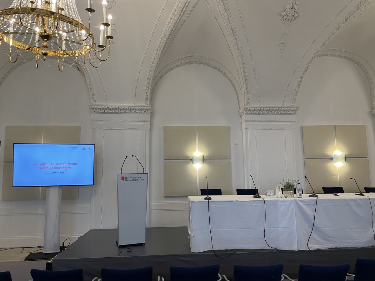 In Vienna to speak on IHL and cyber operations at the conference on New Technologies of Warfare and International Humanitarian Law organized by <a href="/icrc/">ICRC</a> and ⁦<a href="/MFA_Austria/">MFA Austria</a>⁩