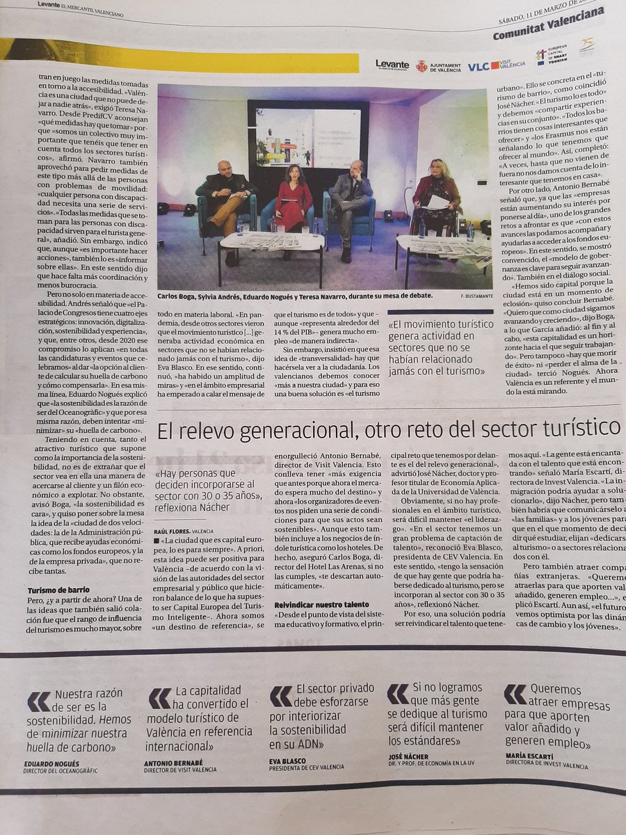 TeresaNF1's tweet photo. Un #regalodelavida poder estar en una Mesa Redonda con expertos del sector turístico. Gracias @AjuntamentVLC  @Valenciaturismo @levante_emv  por apostar por #accesibilidad y las #personascondiscapacidad podamos disfrutar del #turismo. Gracias @Predif_Estatal @MiguelCPredif https://t.co/bXLDXBuhrm