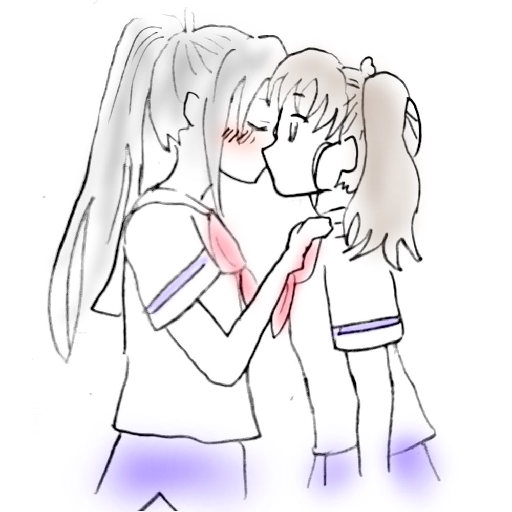 バレンタインのおかえしを大胆にしちゃうシロちゃん
#はいふり #ホワイトデー #百合キス #宗谷ましろ #知床鈴 