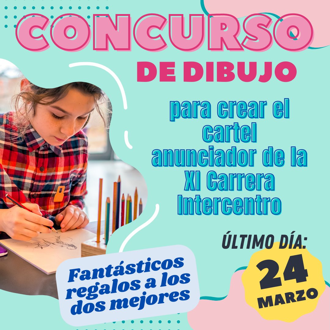 ceippauloorosio's tweet photo. Hola. Convocamos concurso de dibujo para crear el cartel anunciador de la XI Carrera Intercentro. ¡¡ Los dos mejores dibujos de nuestro colegio tendrán un magnífico premio de material escolar!! Presenta tu dibujo hasta el viernes 24 de marzo. Plantilla: https://t.co/JEiOOHMRSJ https://t.co/GnsEN1KkdW