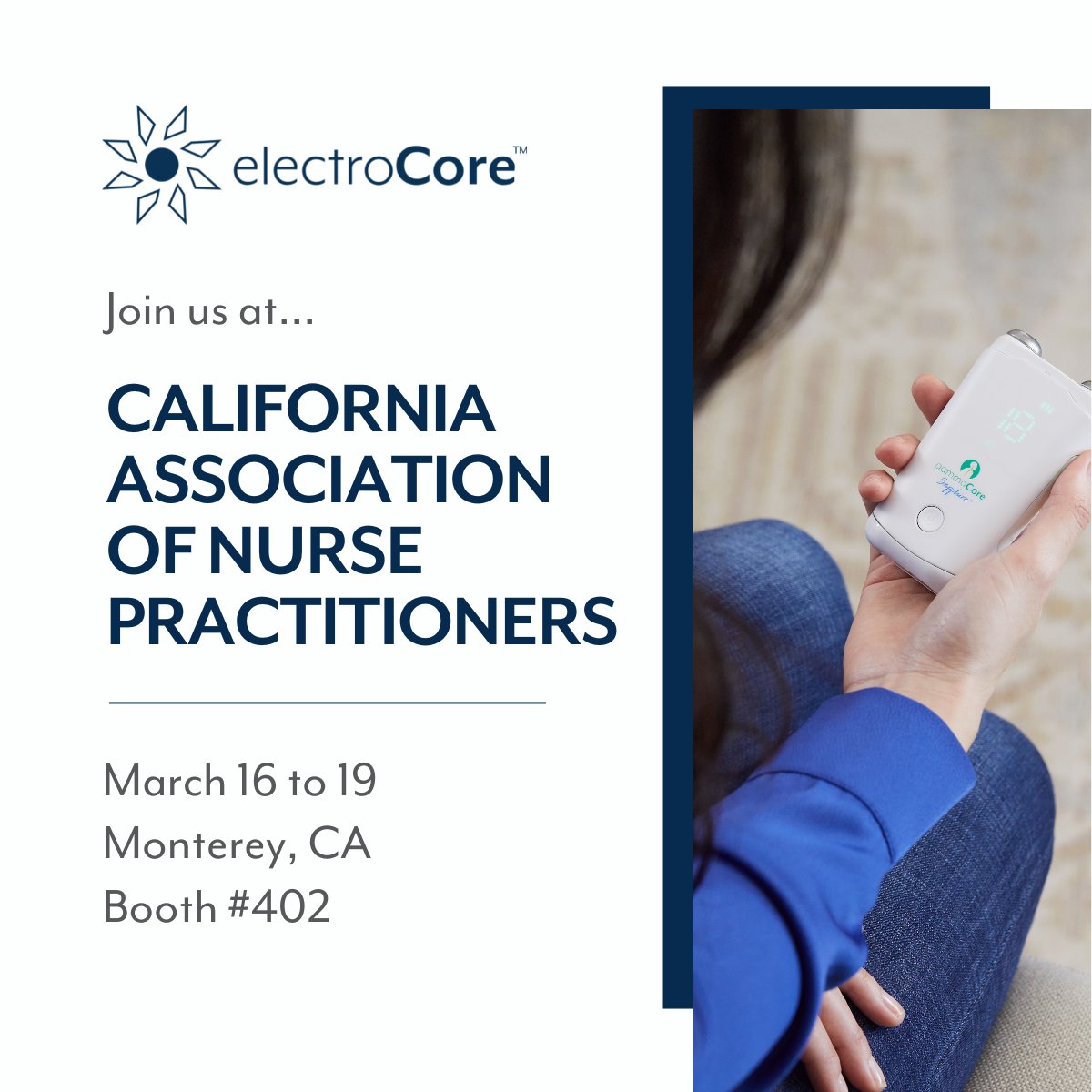 ElectroCoreVNS's tweet photo. It’s almost showtime. We’re exhibiting at #CANP45 on March 16-19 in Monterey. Come visit us at 402. Stop by and say hi! https://t.co/ON1KqDFP4h
#nVNS #electroCore #MedicalDevice #Event #Conference https://t.co/NAx6sYL7Vk