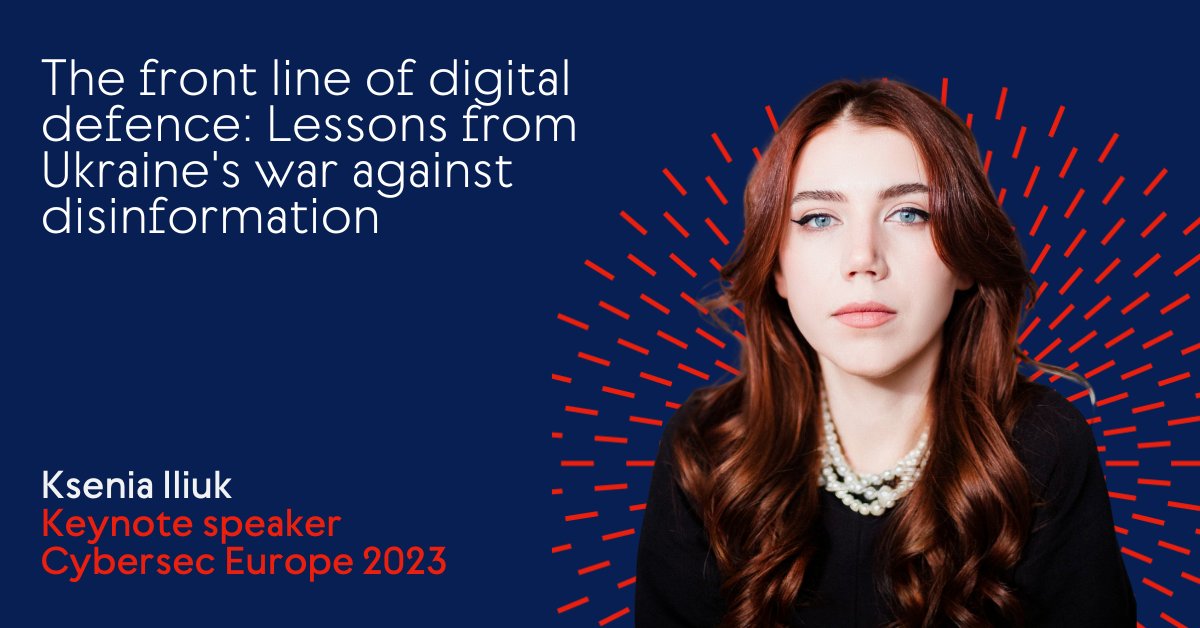 🚨 𝗞𝗲𝘆𝗻𝗼𝘁𝗲 𝗔𝗹𝗲𝗿𝘁 🚨
Ksenia Iliuk (@ksurrealistic) will focus in her keynote on the interconnected nature of disinformation and cyber-attacks in the context of hybrid warfare during the new phase of the Russian war against Ukraine 🇺🇦 . 

cyberseceurope.com/blog/artikel/k…