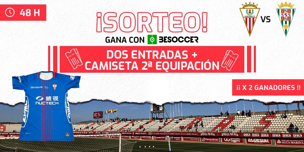 BeSoccerTeam's tweet photo. 🚨NUEVO SORTEO

Gana la camiseta de la 2ª equipación y  2 entradas para el siguiente partido del 
@algecirascf

Requisitos:
1 Síguenos en: @besoccer_esy @BeSoccerTeam y sigue al @algecirascf
2 RT
3 Menciona a 2 amigos y comenta tu talla https://t.co/5pgVyzvG0B