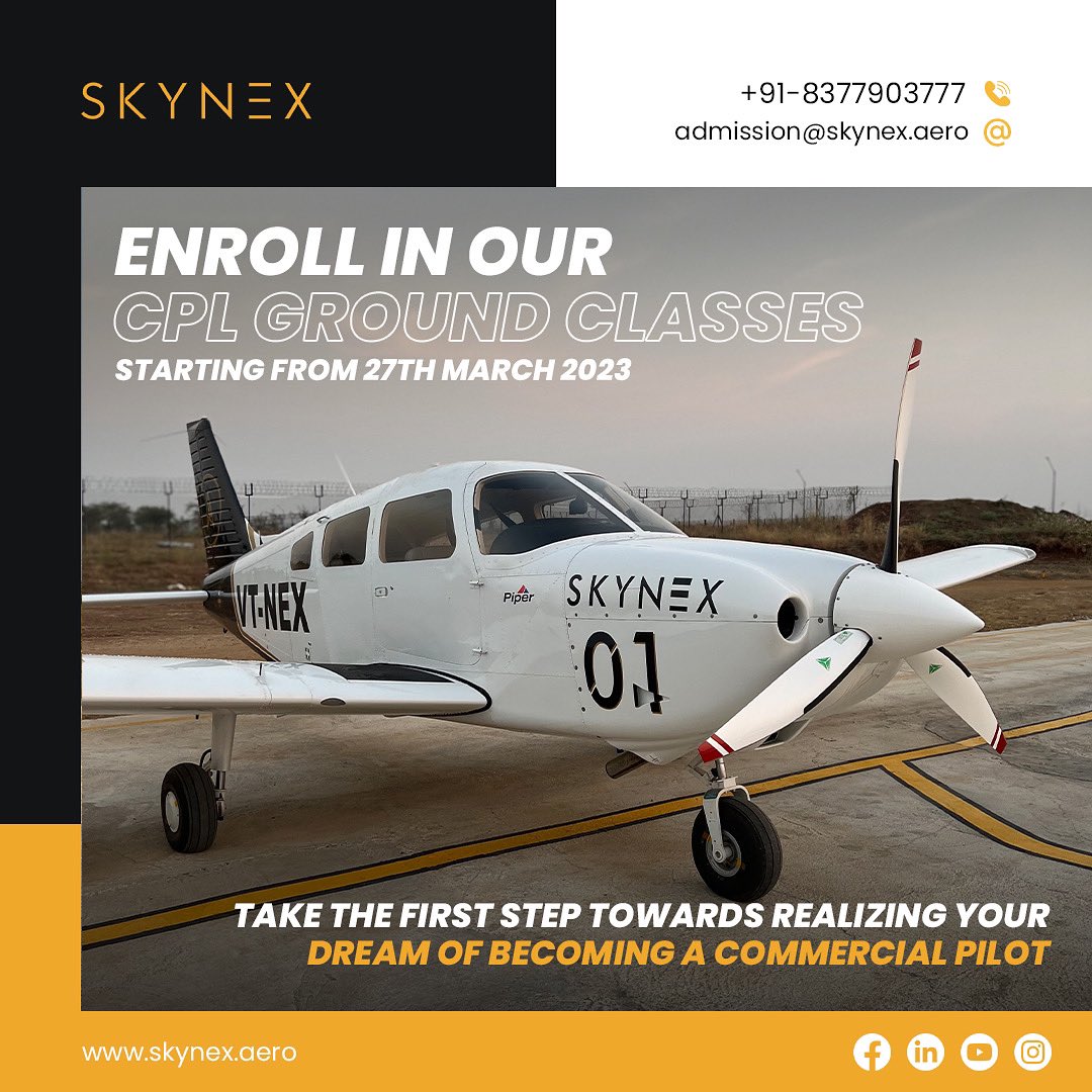 SkynexAero's tweet image. Attention aspiring aviators! It&apos;s time to kickstart your journey to the skies. Join our ground classes starting from March 27th onwards, and gain the knowledge and skills you need to take flight with confidence. 

#skynex #Mastertheskies #GroundClasses