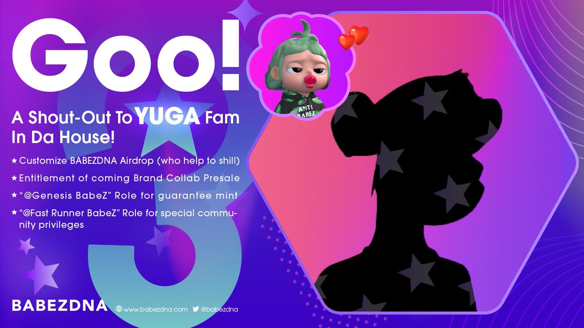 🍼👶BabyZitters Wanted! 📣

Calling all <a href="/yugalabs/">Yuga Labs</a> @boredapeYC holders. 
Join us and enjoy exclusive BABEZDNA privileges. 🍼

Join DC : discord.gg/babezdna

RT + ♥️ 🍼👶 and oh tag more frenz yay!

RT, Like &amp; Tuh- tag your frenz too. 🍼

#BAYC #MAYC #BoredApeYachtClub