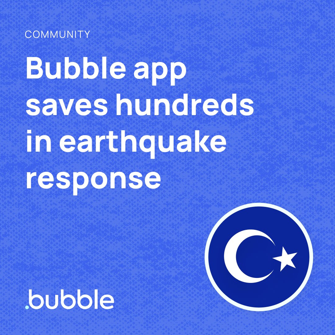 bubble's tweet photo. When #Turkey experienced a catastrophic earthquake in Feb 2023, Enes Ozgor felt compelled to help in any way he could. He used his Bubble skills to create https://t.co/cIg5IxYHIB, expediting help to hundreds affected.

Read more on this inspiring story 🇹🇷 https://t.co/ZWaB6Ktp50 https://t.co/Qw3YAppoaH