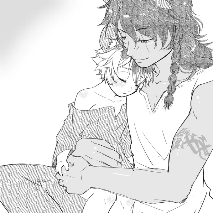 #twst_BL レオラギ
※※年齢操作注意※※
再掲

おやすみ🦁🍩 