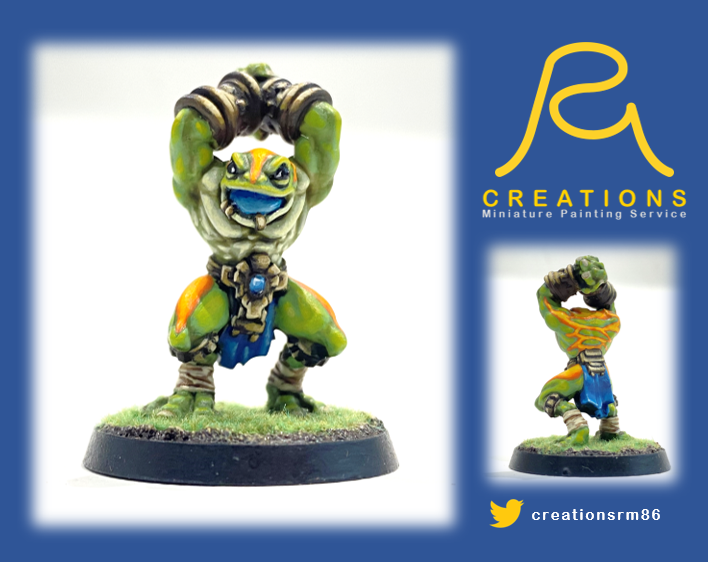 CreationsRm86's tweet photo. Slann Blood Bowl Player
Latest from my Commission Tabl
For my Commissioner at #MayhemBloodBowlLeague

Not sure of the Mini Studio - but was great to paint
Makes a change painting bright vibrant colours
#bloodbowl #slann https://t.co/550xgplJ1d