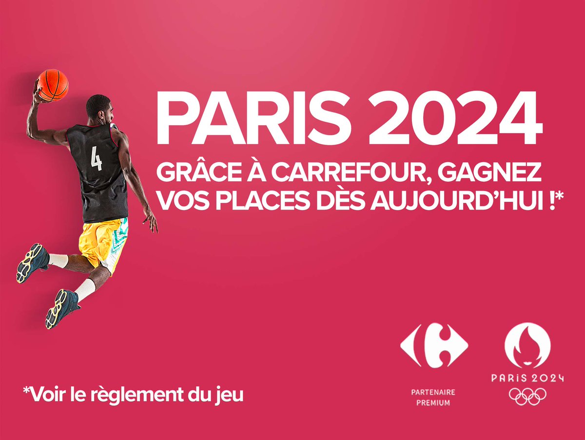 J-500 avant <a href="/Paris2024/">Paris 2024</a> 🤩

Vous voulez gagner des places pour les Jeux Olympiques de #Paris2024 ?

Rendez-vous ici 👉 carrefour.fr/evenements/par…