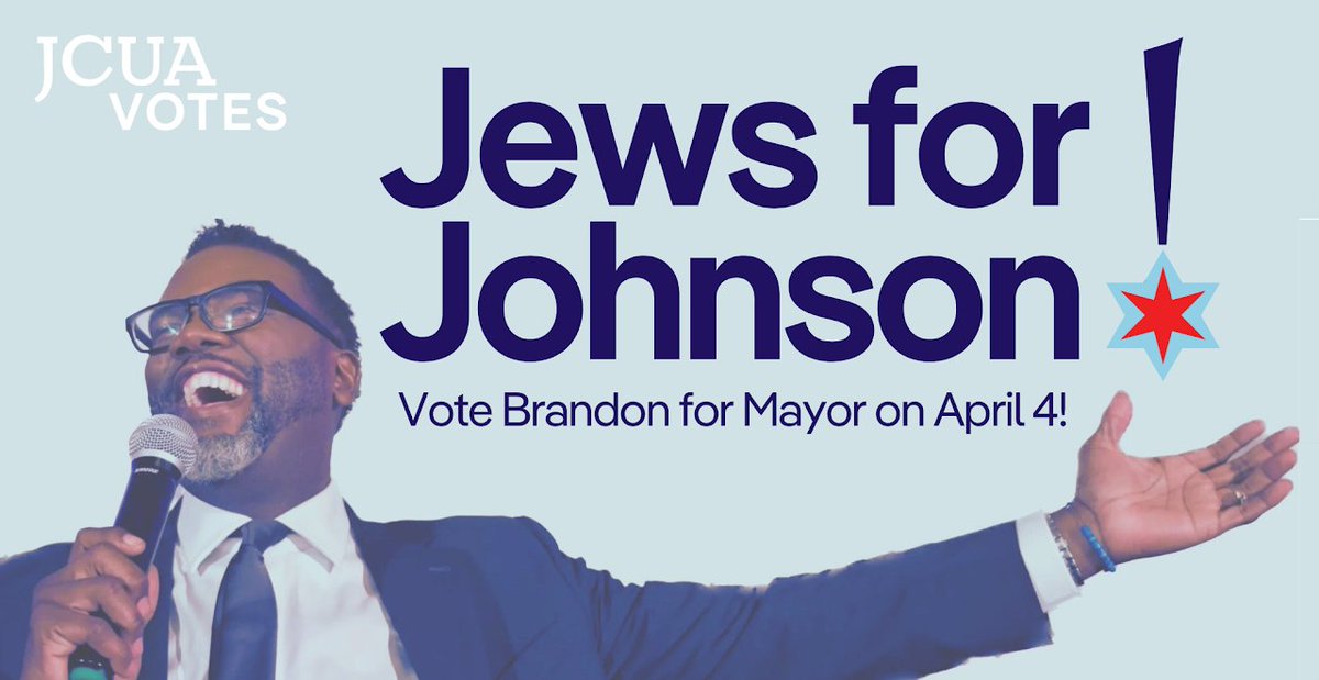 jcua_votes's tweet photo. ✨Let's come together, #JewsForJohnson!✨

Our Jewish community is rooted in neighborhoods across Chicago. We are deeply invested in building a brighter future for our city.

Today, we are standing together to support @Brandon4Chicago for Mayor.

Join us: https://t.co/S5LQF4iu9Y https://t.co/LdDOJWPOq2