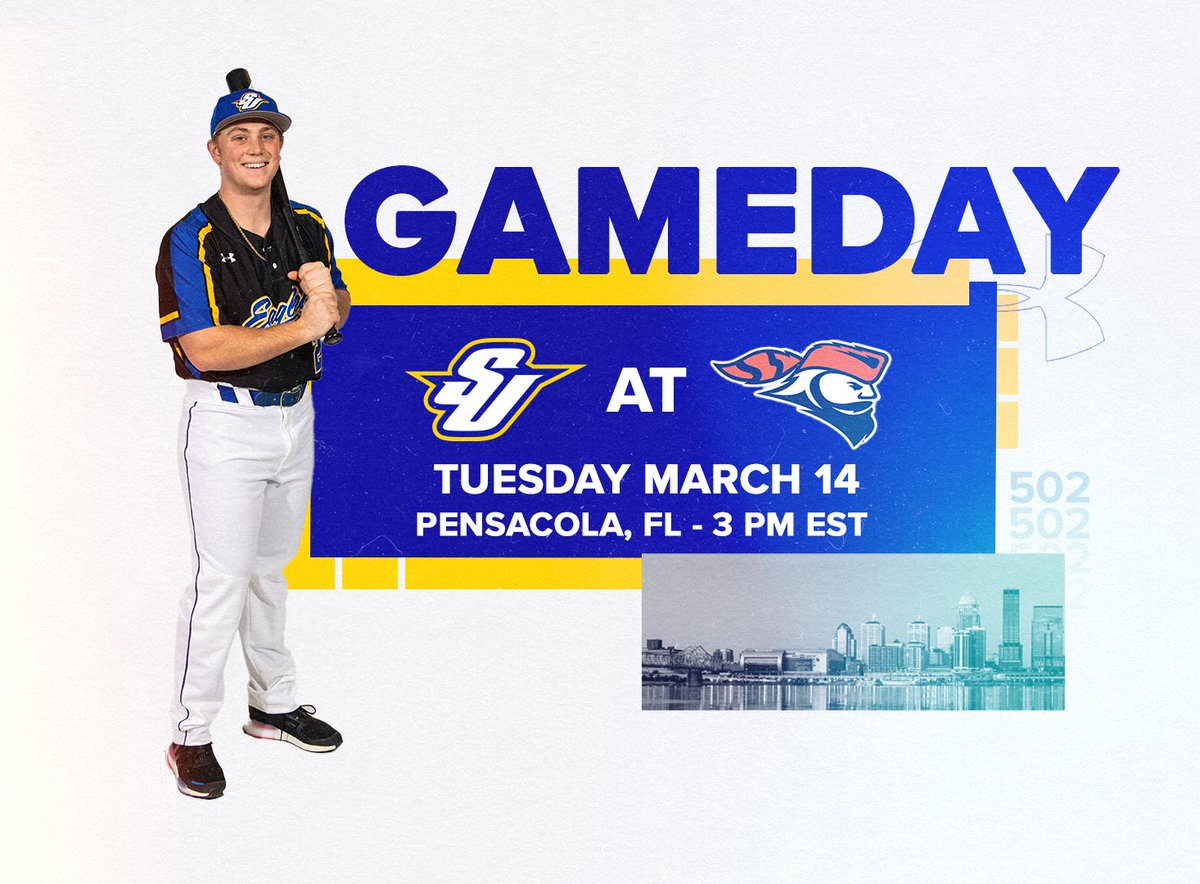 SUGoldenEagles's tweet photo. BSB | Spalding baseball in the Sunshine State!

🆚 Carroll
📍 Pensacola, Fla.
⏰ 3 PM
🏆 Studer's Blue Wahoos Challenge https://t.co/jLlnUMXQ3b