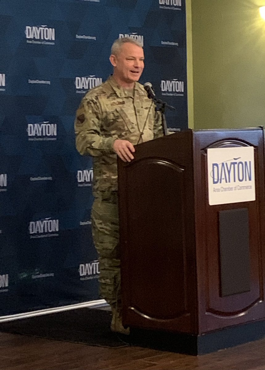 ToniOverholser's tweet photo. Thanks to Col. Meeker and @WrightPattAFB for hosting today’s @DaytonChamber Government Affairs breakfast. It was an icy morning but the roads on base were great! https://t.co/OAoNsjo3zi