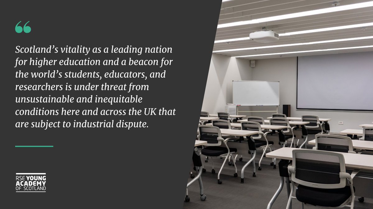 YoungAcademySco's tweet photo. We've released a position statement on the industrial dispute between higher education trade unions and UCEA/UUK regarding pay, equity, contracts, working conditions, and pensions. Read it here: https://t.co/NZaCPSOGbc https://t.co/zPuulylcHJ
