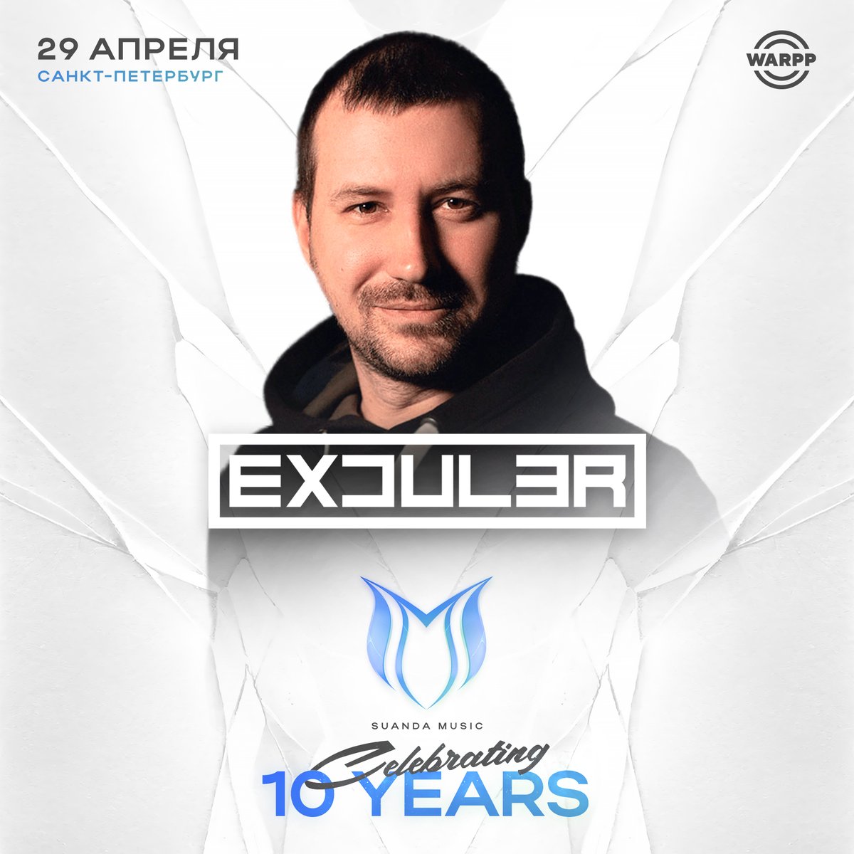 Exoulerofficial's tweet image. Now it's time announce about my next performance!
29th April in St. Petersburg in club Warpp we will celebrate 10 years of @suandamusic.
The most beautiful music and cool line-up!
Tickets here: suandamusic.com
See you on the dance floor! 🙌🔥

#Suandamusic #TranceFamily
