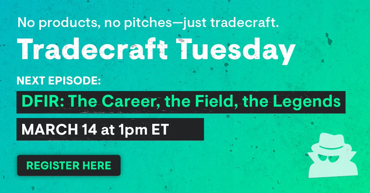 Join @HuntressLabs today for #TradecraftTuesday - a go-to resource for staying informed, from the latest hacking techniques to cutting-edge security news. And registering once gives you access to the entire series. Sign up: hubs.ly/Q01DFwMN0 #forgepointfamily