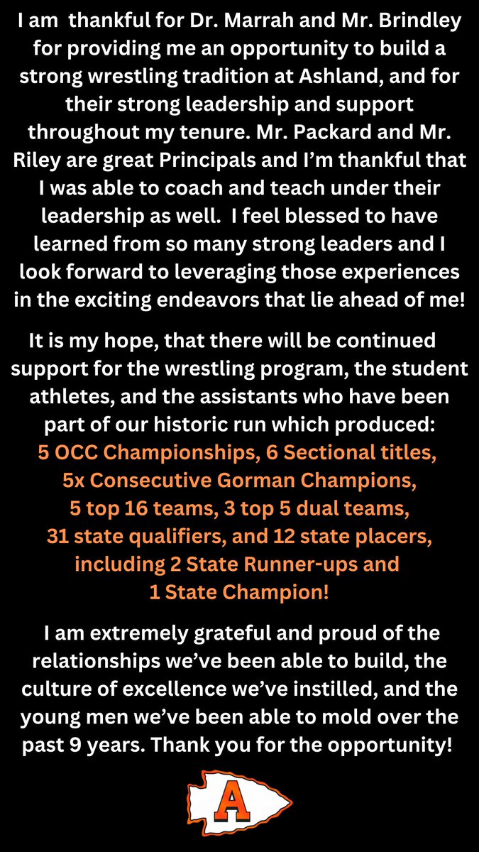 DrSederAI's tweet photo. It was a Heckuva run! We'll always love our Arrow Wrestling Family!! ❤️❤️ Excited for what's next! https://t.co/xYpLmoVFsC