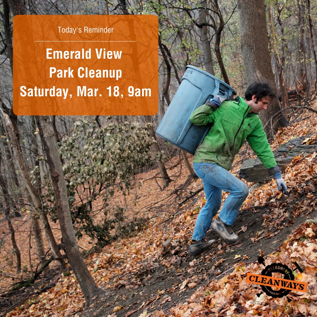 AlleghenyCW's tweet photo. Sign up now for our next big group #DumpBusters cleanup: Mt Washington's Emerald View Park, where folks flock to get one of the best views of Pittsburgh! https://t.co/lhgSMWWTYf https://t.co/8XgoYBZwl9