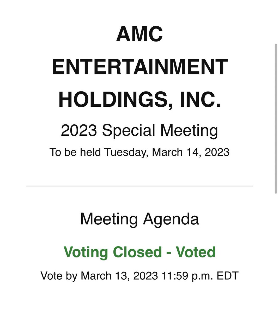 Ash_Stonks's tweet photo. “Voted” 😎 
#AMC #AMCVOTEYES #amcvote https://t.co/AUhEpaXT54