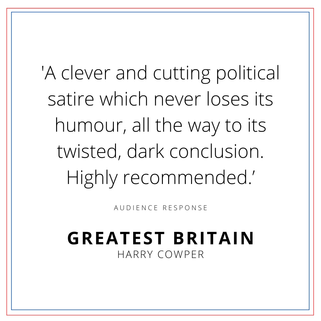 'Greatest Britain' is set in the future - we still have the chance to change things so we don’t reach this point. 

Just.   

Watch now: tinyurl.com/bp4w45vy 

#greatestbritainplay #theatre #newwriting #newplays #britishtheatre #satire #ondemandtheatre #digitalproduction