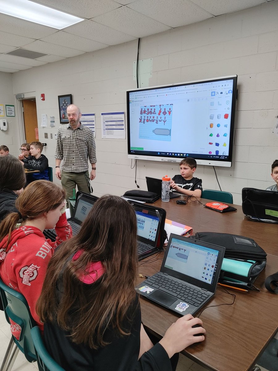 TSchockling's tweet photo. Mr. Theobald is with G6 SS class creating an Egyptian Cartouche using Tinkercad. Perfect way to end our unit. @NobleLocal_SD 3D Projects for the win! @AppSTEMCollab 6-2 https://t.co/81MxmqLcpB