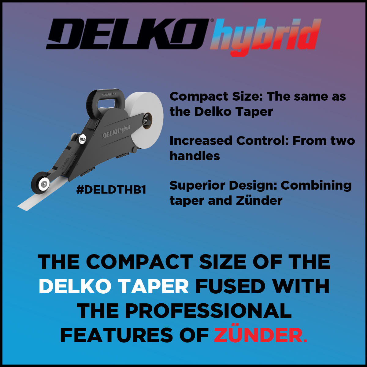 Tool_Source's tweet image. Delko&apos;s Hybrid Banjo Drywall Taper has everything you love about taping tools in one compact package. The Hybrid Taper has fused the compact size of taper with the professional features found on the ZÜNDER®.  Currently on sale through March! Call us today to order @ 800-372-0146.