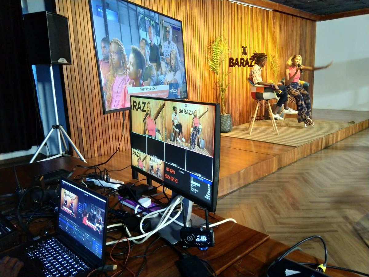 RongaiStudios's tweet photo. A fireside chat with @ADELLEO on her podcasting journey @BarazaLab 
Contact us for livestreaming services.
#Kshs #Nairobi #KENYA https://t.co/Os6XnVylj8