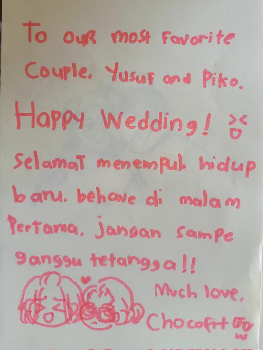 Beberapa pesan dari tamu undangan kemarin untuk pasusu baru kita~Bahagia selalu ya kalian  