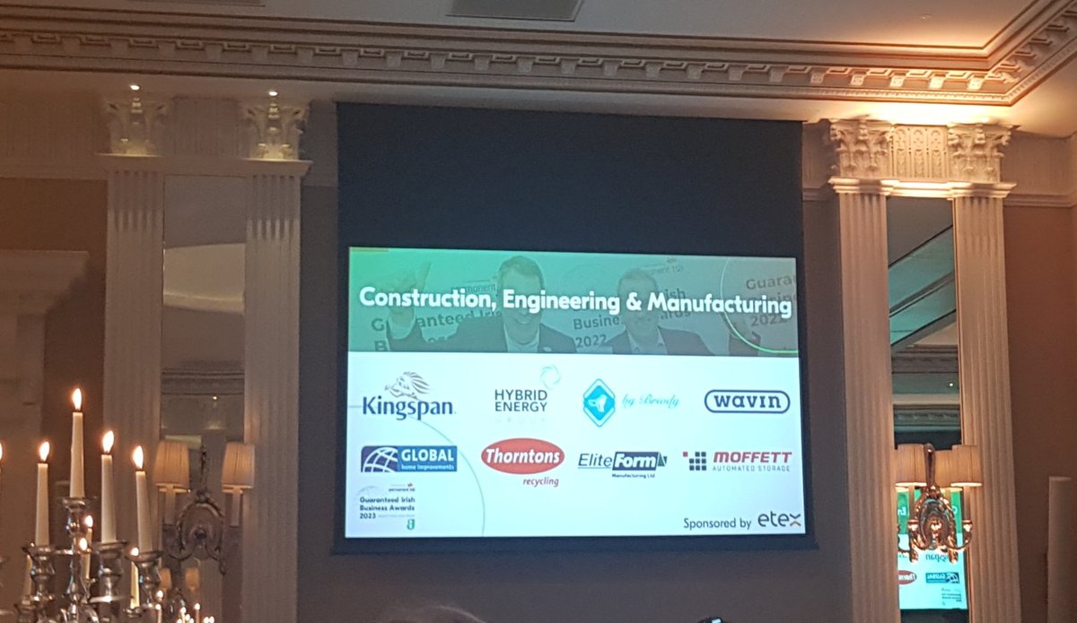 We're certainly in good company in the Construction, Engineering &amp; Manufacturing category! Best of luck to all!
#GIBA23 <a href="/guaranteed_irl/">Guaranteed Irish</a>