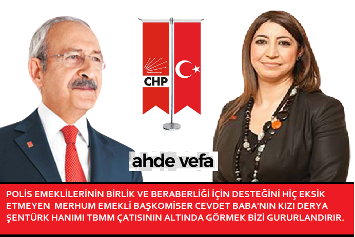 Rahmetli onursal başkanımız Cevdet ŞENTÜRK'ün kızı Derya hanımı TBMM çatısı altında görmek bizim hepimizi gurulandırır. #secim2023  <a href="/kilicdarogluk/">Kemal Kılıçdaroğlu</a> <a href="/canankaf/">canan kaftancıoğlu</a> <a href="/Akif_Hamzacebi/">M. Akif Hamzaçebi</a> <a href="/deryasenturk/">Derya ŞENTÜRK</a> <a href="/Polise3600/">POLİSE 3600 EK GÖSTERGE</a> @polissendikasi <a href="/PAile55/">Polis Ailesi</a>