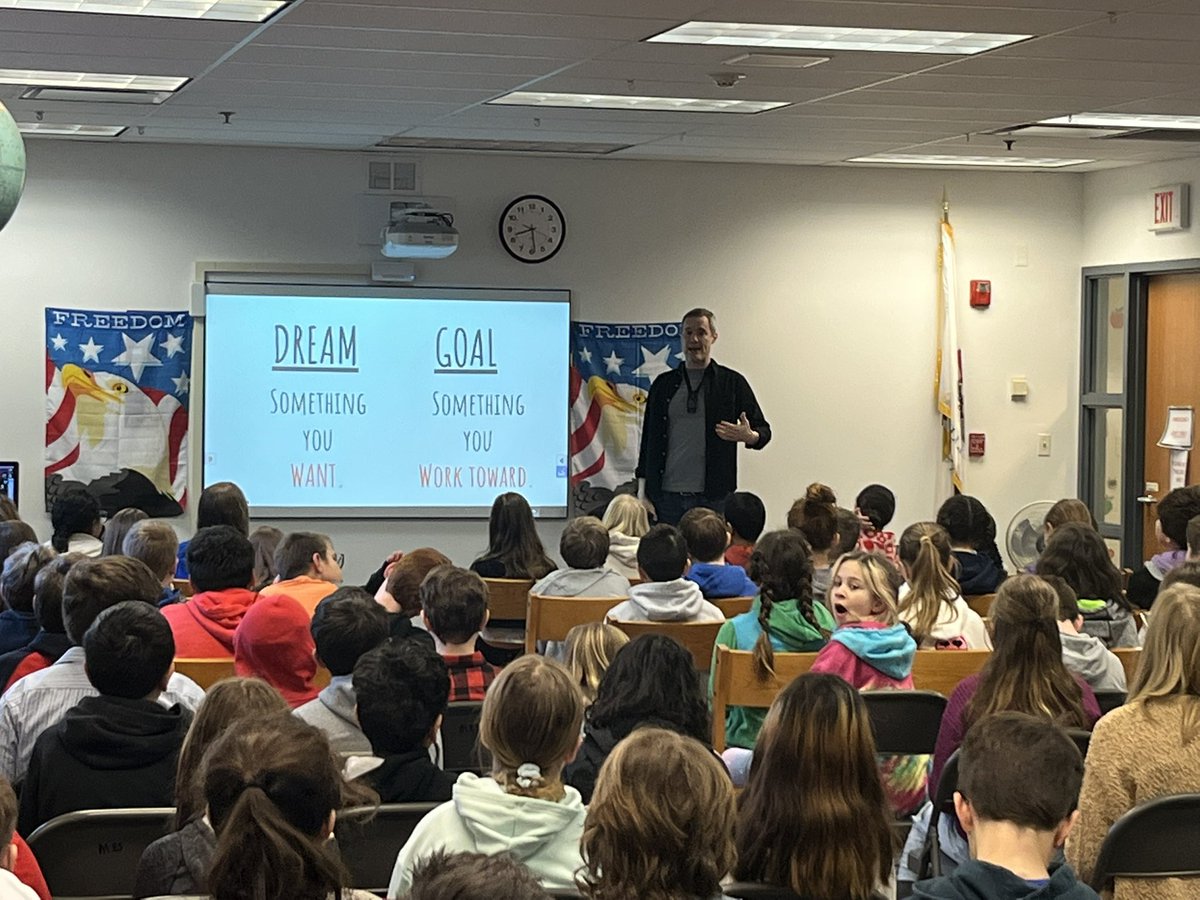 Author Dan Gemeeinhart is sharing his writing process with 5th grade and how to turn dreams into goals!