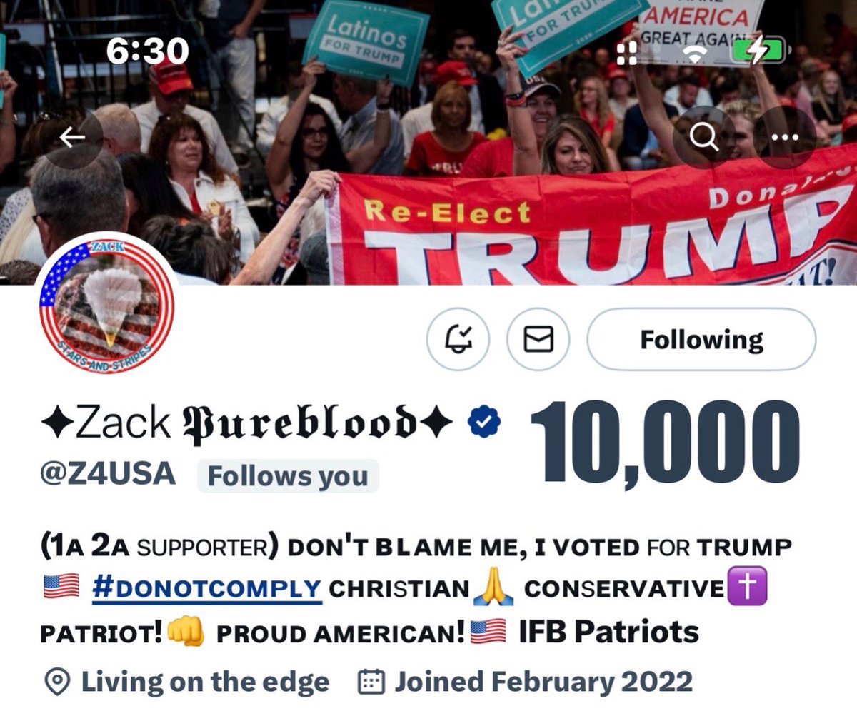 🇺🇸💫Help push this Christian Patriot and 2A supporter to 10K💫🇺🇸

🇺🇸💫Follow <a href="/Z4USA/">✦Zack 𝕻𝖚𝖗𝖊𝖇𝖑𝖔𝖔𝖉✦</a>💫🇺🇸