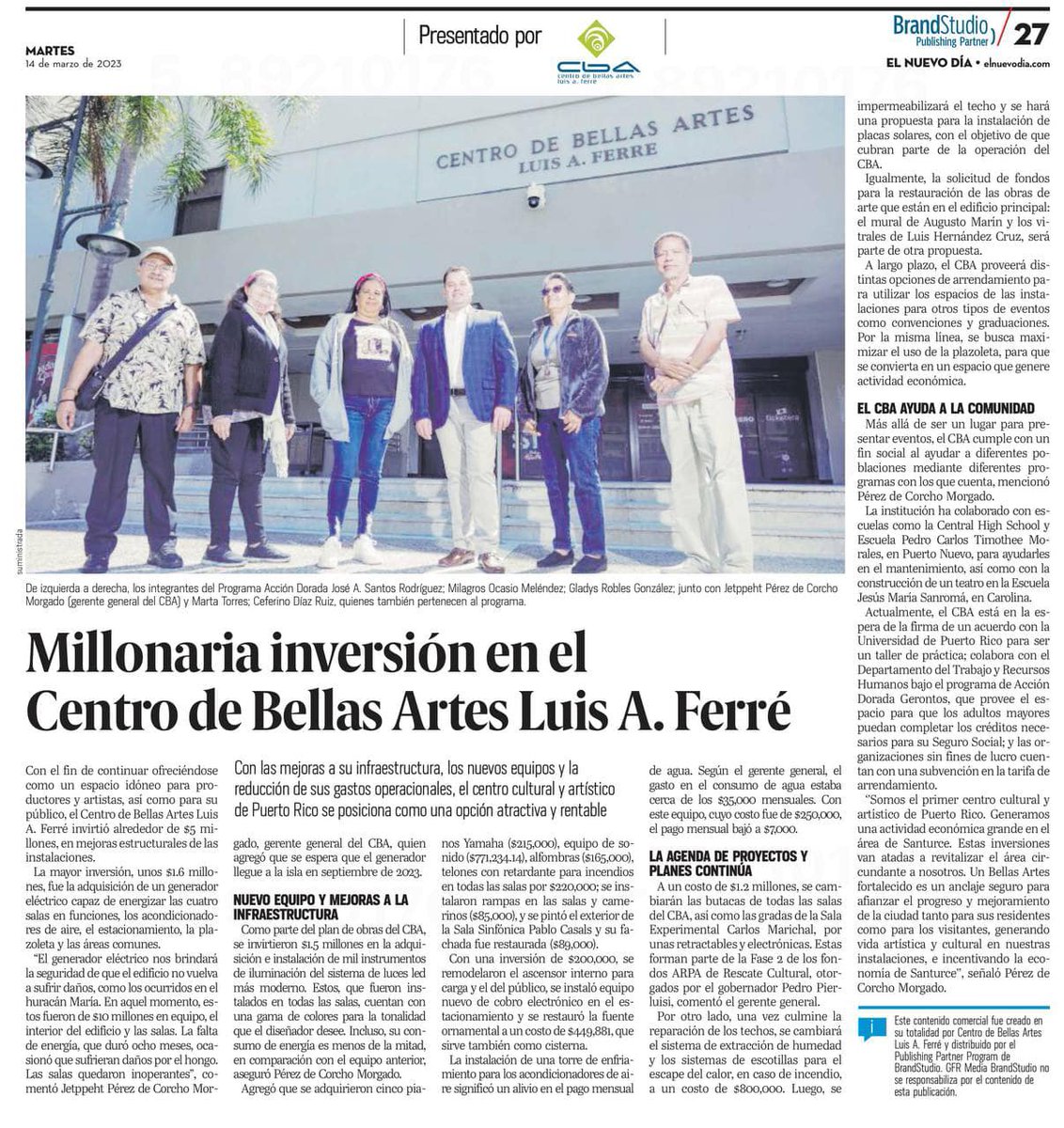 📰 | Estamos comprometidos en preservar y promover nuestro patrimonio artístico. ¡Seguimos sirviendo a la comunidad y trabajando por la cultura!

#CentrodeBellasArtes #MejorasCBA