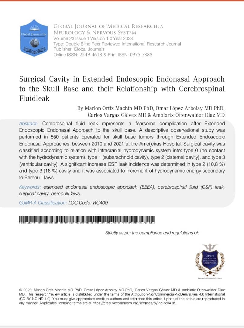 El servicio de Neurocirugía se complace en compartir su más reciente publicación, resultado del trabajo investigativo y análisis científico de una extensa casuística. Acceso a la publicación mediante el siguiente link 👉medicalresearchjournal.org/.../article/vi…