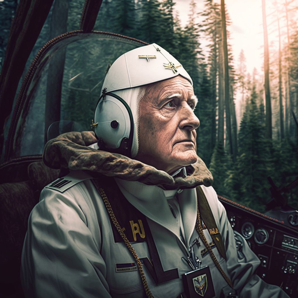 artecomia's tweet photo. #Papa em #TopGun
✏️: the pope as a top gun pilot, impossible , urban exploration , coniferous forest , panorama , colorized, 4k, ultrarealistic
#Midjourney #MidjourneyArt #AI #AIArt #AIArtWork #Art #Arts #Arte #ArteComIA #ArteIA #IA #InteligenciaArtificial https://t.co/A7JU6yaTsU