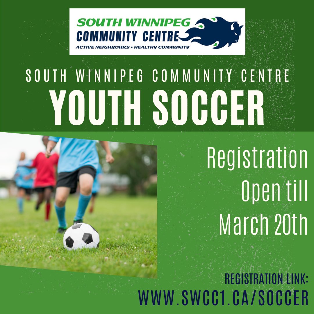 swcc_wpg's tweet photo. ⚽️ 2023 SOCCER REGISTRATION ⚽️ 

Registration is OPEN for the 2023 Soccer Season! To register, please go to:  https://t.co/NhP30W3HZf 
Many sports are being offered! Softball for all ages, basketball, baseball, cricket &amp; more! 
See registration details:  https://t.co/MTjpz9E8Jq https://t.co/73Sl5Wb7ld