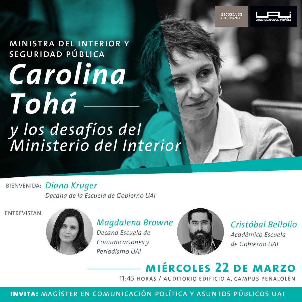 IMPERDIBLE🔴
Nuestro Magíster en Comunicación Política y Asuntos Públicos invita a esta conversación donde participa nuestra decana <a href="/brownemagdalena/">Magdalena Browne</a> y el académico del programa, <a href="/cbellolio/">Cristóbal Bellolio</a> .
<a href="/aschermant/">Andrés Scherman</a> <a href="/GobiernoUAI/">Gobierno UAI</a>