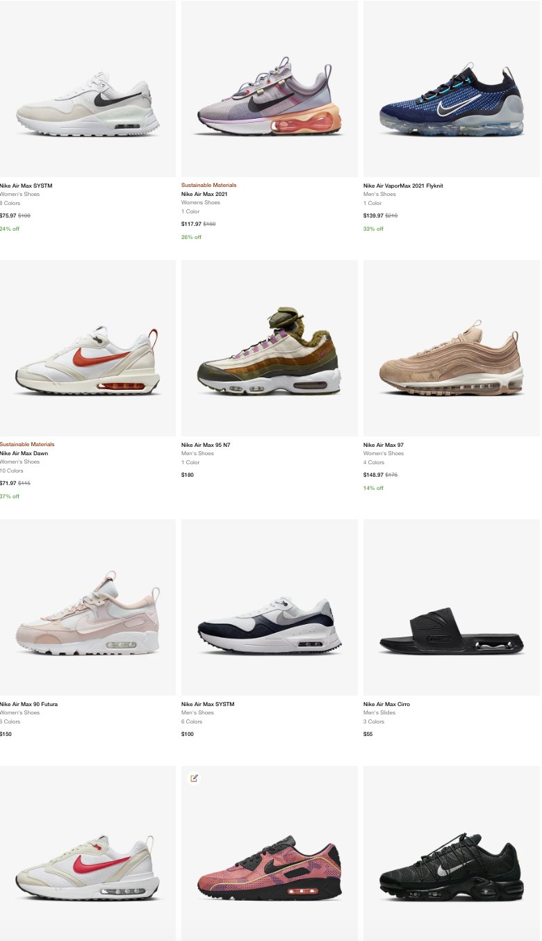 SNKR TWITR on X AD 40 off select Nike Air Max Styles in cart log in Shop https t IJbmdhtqVm https t Ybpjf1fN3z X