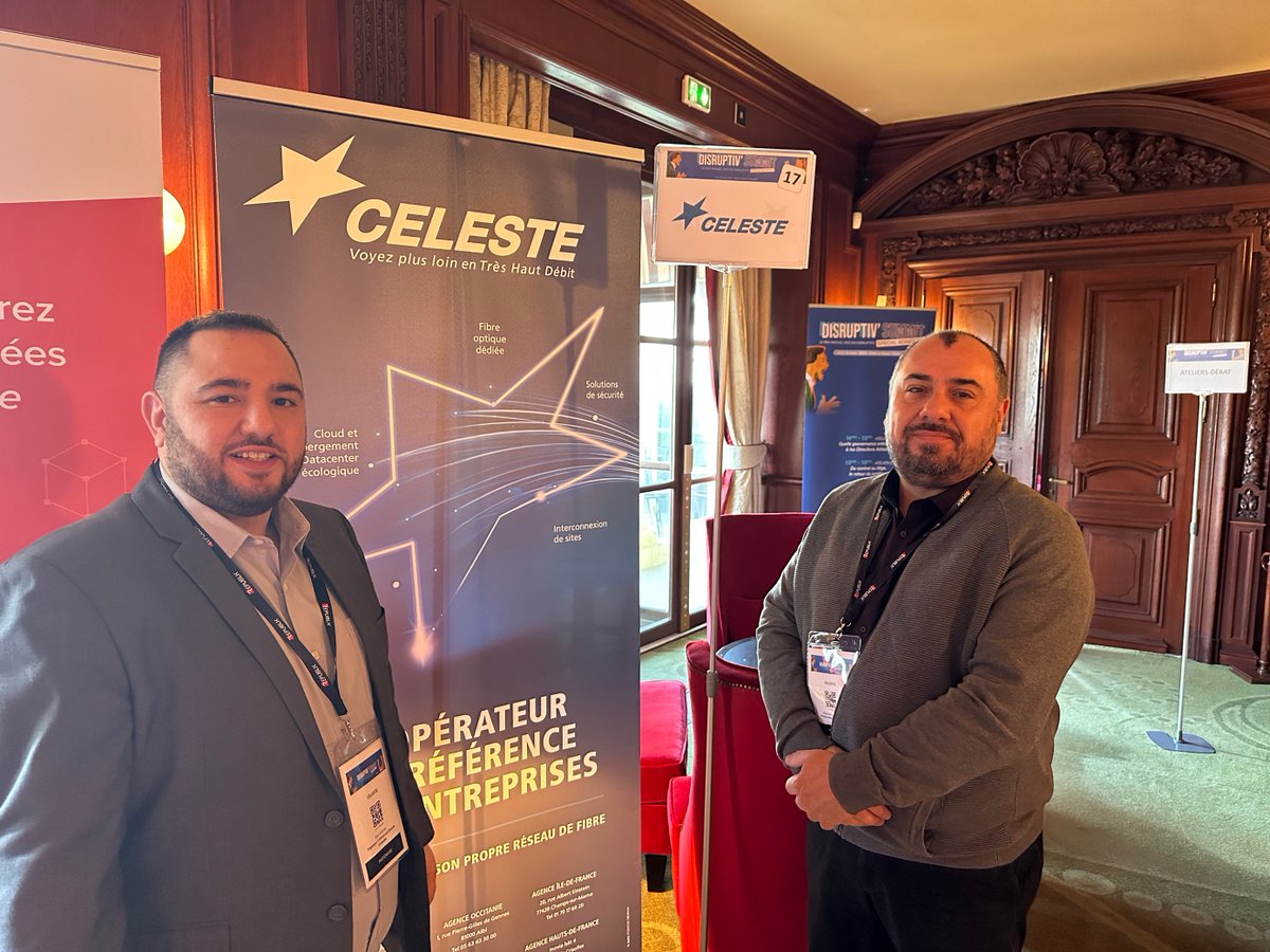 SocieteCELESTE's tweet photo. [𝐃𝐢𝐬𝐫𝐮𝐩𝐭𝐢𝐯’𝐒𝐮𝐦𝐦𝐢𝐭𝟐𝟎𝟐𝟑] Nos experts Stéphane Castelli et Eser KUCUK sont actuellement présents au #DisruptivSummit organisée par @Republik_IT Rencontres d'affaires, débats animés, RDVs personnalisés pour #DSI et partenaires.
#Opérateur #THD #Cloud #cybersecurity https://t.co/iVvwMcTxHg