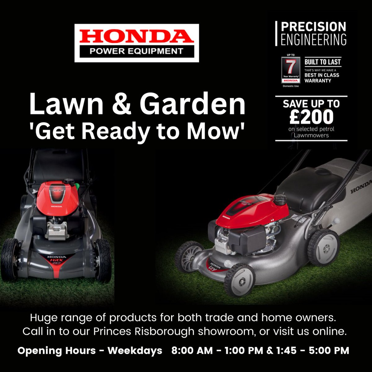 Pick up a great deal on Honda lawn mowers and get ready for the season ahead. Up to £200 off walk behind petrol and battery mowers and £500 off robotic mowers.

Feel free to call or visit to discuss your lawn mowing requirements.

briantsltd.co.uk/product-catego…

#hondaizy #hondamiimo