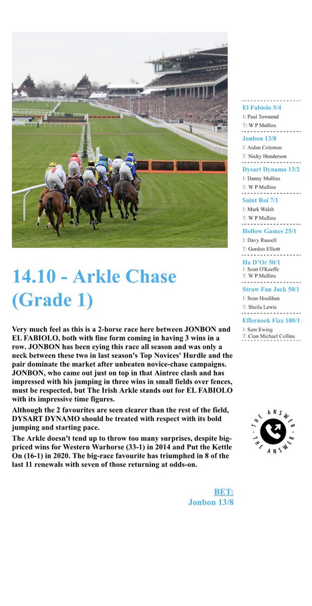 TheAnswerBets's tweet image. 14.10 Arkle Chase