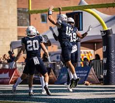 Brady_Clough's tweet photo. After a great conversation with @Coach_Borden, I’m extremely grateful to receive my first full scholarship offer from @UNHWildcats!! https://t.co/UfFMBCJuRr