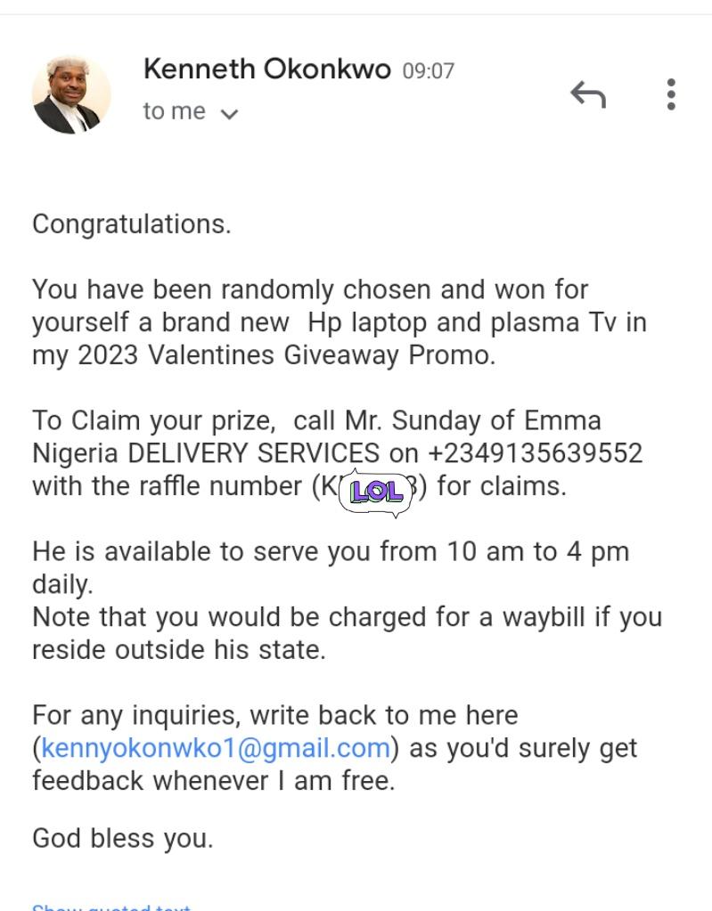 Inimoses3's tweet photo. @realkenokonkwo Please sir is this from you? https://t.co/OKbp0oMMht