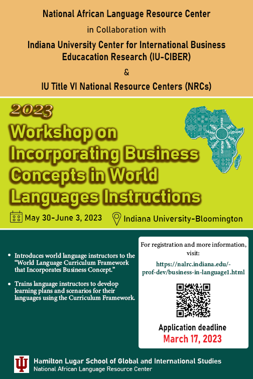 IU_CIBER's tweet image. Time is running out for language faculty to apply for this amazing workshop. #languageforspecificpurpose #businesslanguage #BeGlobalReady #TitleVI