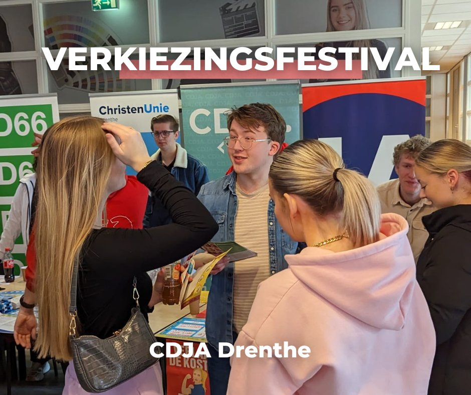 Wat gaat <a href="/CDA_Drenthe/">CDA Drenthe</a> doen voor onze jongeren? Gisteren ging een grote groep CDJA’ers in gesprek hierover met MBO-studenten van <a href="/DrentheCollege/">Drenthe College</a> in Emmen. Bedankt @NJRtweets en <a href="/ProDemos/">ProDemos - Huis voor democratie en rechtsstaat</a> voor de organisatie! 

Wij staan voor Drenthe! Stem morgen CDA, lijst 4

#wijstaanvoorDrenthe