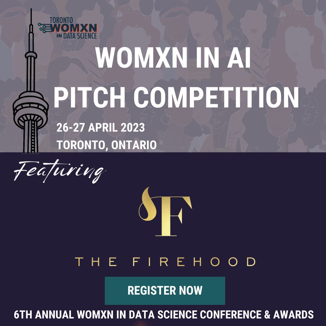 Toronto Womxn in Data Science and <a href="/thefirehood/">The Firehood</a>  are proud to present the first-ever Womxn AI Pitch competition! 
Learn more here: womxndsto.com/pitchcompetiti…
#innovation #datascience #ai #startup #investment #funding