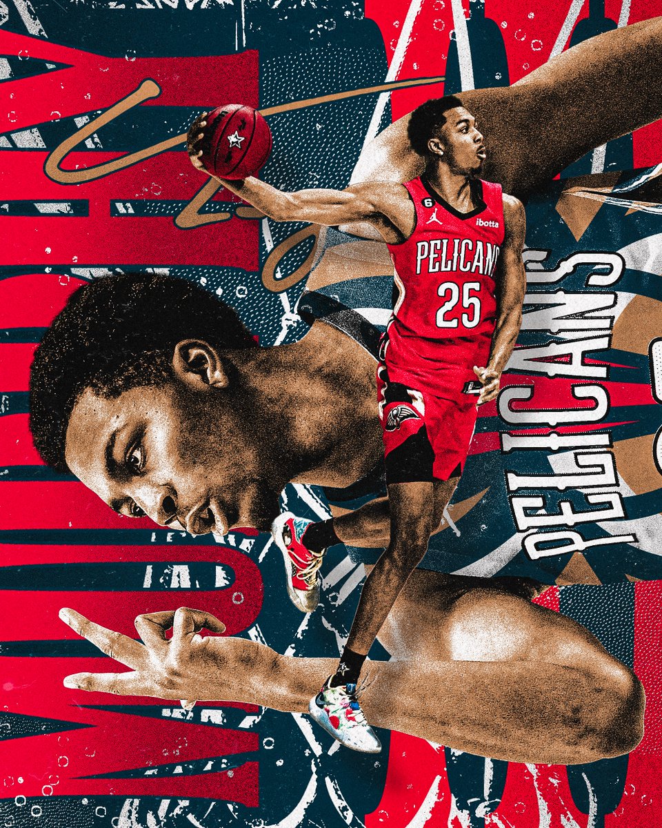 BradleyJackDsgn's tweet photo. Google said this guy has been trending up so he gets a graphic! lol
@treymurphy x @PelicansNBA
#SpitzDesignChallenge #SportsDesign #Pelicans #TreyMurphyIII https://t.co/ftOy0W4EV4