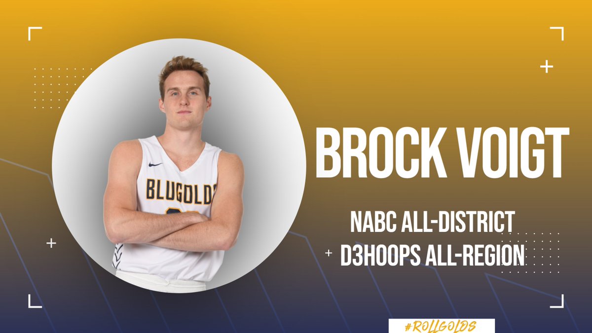Brock Voigt has been named All-District and All-Region by <a href="/NABC1927/">NABC</a> and <a href="/d3hoops/">D3hoops/Patrick Coleman</a>, respectively! #RollGolds
📝: blugolds.com/x/4gbko