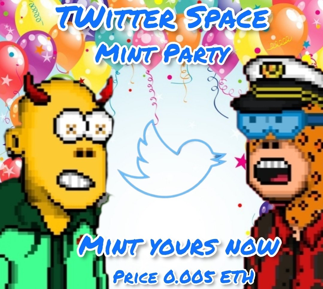📢 MINT PARTY LIVE <a href="/ApelixClub/">Apelix Club</a> 

⛏️Free mint unil 16h00 EST 
🌍Public mint at 0.005 #ETH
🎁Giveaway in Twitter Space
❤️+♻️ TAG (3) Friends (Not in space)
🤝 #NFTCommunity #Networking 

➡️ Join space below
x.com/i/spaces/1rmxP…