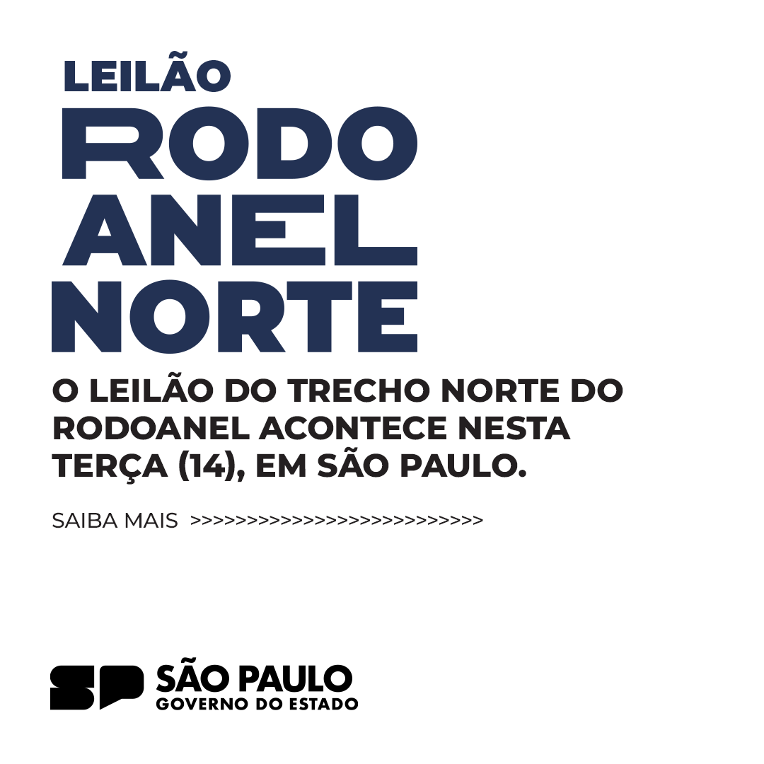 #VaiTerRodoanelNorte O leilão do último trecho do Rodoanel será realizado (finalmente!) nesta terça, às 15h05, com transmissão ao vivo pelo nosso YouTube e Instagram.