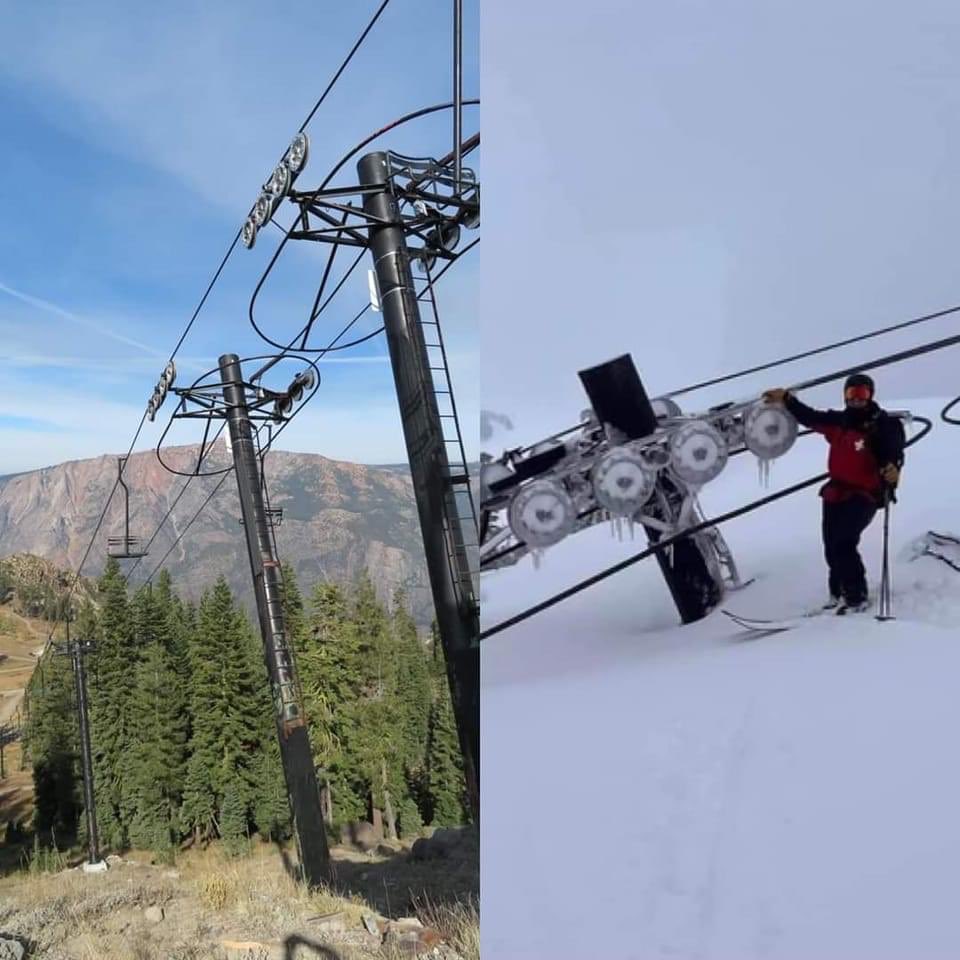 Crazy!  In #LakeTahoe, the staff at Bear Valley Ski Resort posted this before/after photo.  That’s a lot of snow!